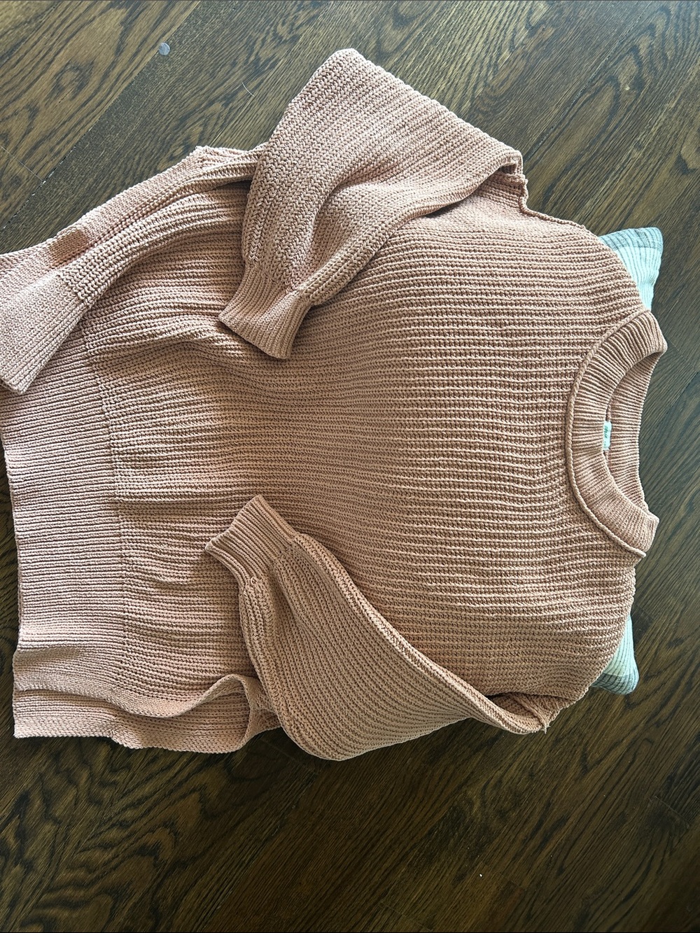 Aerie Waffle Knit Crewneck Sweater - Dusty Rose